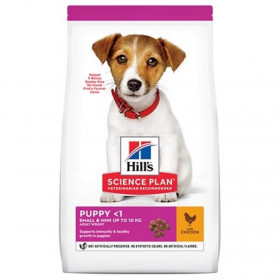 Hill's Science Plan Small&Mini Puppy с пилешко - Пълноценна суха храна за дребни и миниатюрни породи  кучета 6кг = подарък комплект за път